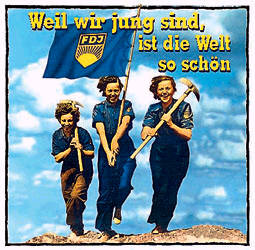 Weil wir jung sind, ist die Welt so schn . Du hast ja ein Ziel vor den Augen . Das neue Leben muss anders werden . Der Frhling zndet die Kerzen an . Hebt die Augen zur Sonne . Lied von blauen Fahne . Wir sind die erste Reihe . Eisenbahner-Lied (Es rollen die Rder) . In allen Sprachen singt man auf der Welt . Aufbaulied der FDJ . Signale der Jugend . Schn ists, wenn der Sommerwind weht . Ein Lied auf unser Leben . Der einfache Frieden . Ich trage eine Fahne . Aufbaulieder aus Berlin . Zimmermannstanz . Lied vom glcklichen, jungen Kapitn . Aufbauwalzer . Singe, Freie Deutsche Jugend . Unser Land ist jung wie unser Leben . Schn ist unsere Erde . Wir wollen Frieden auf lange Dauer . Fahnenlied . Wir sind berall 